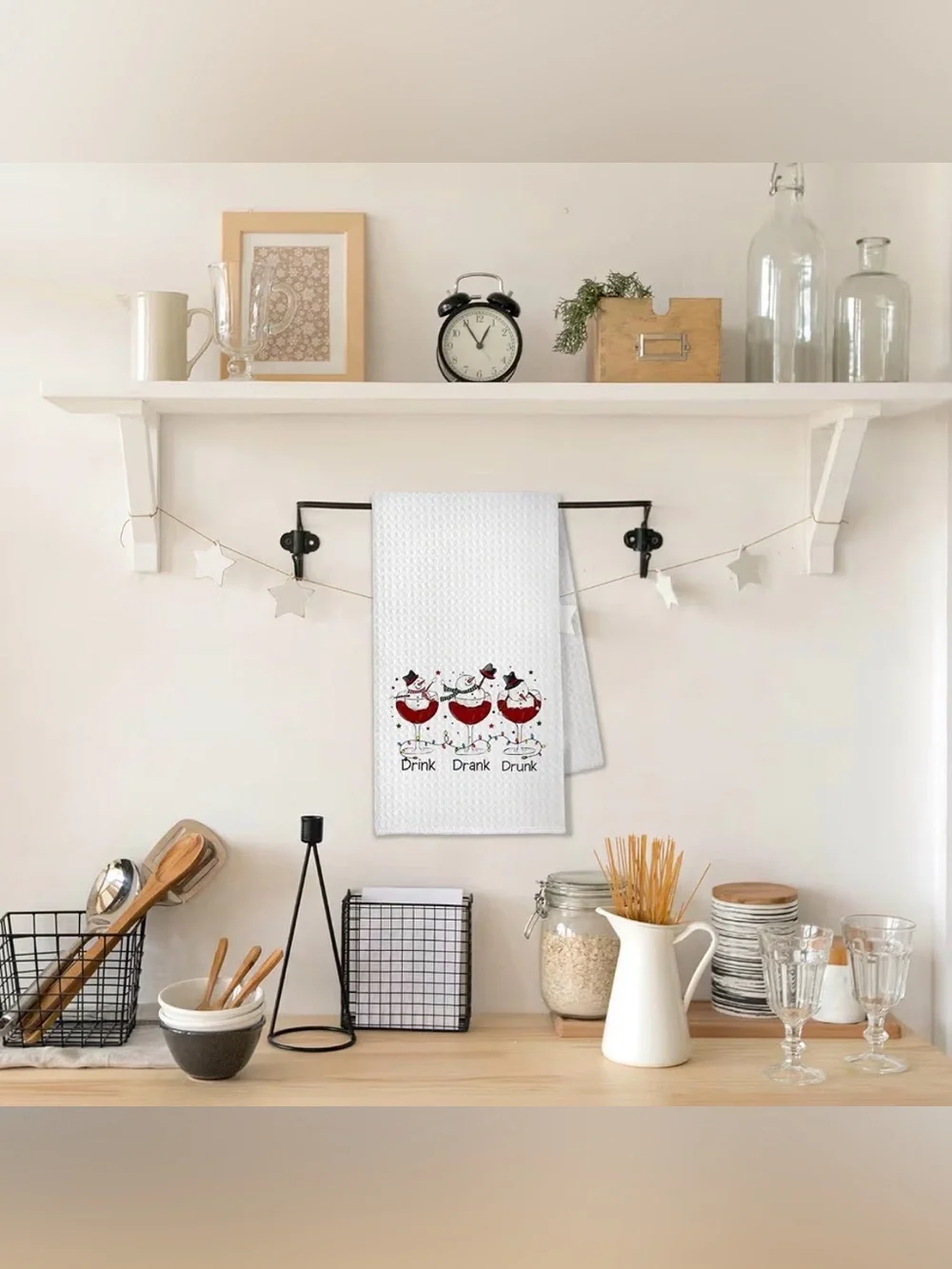Christmas Wine kitchen Towel